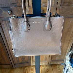 Michael Kors luggage Pebble Leather Satchel with Gold Hardware